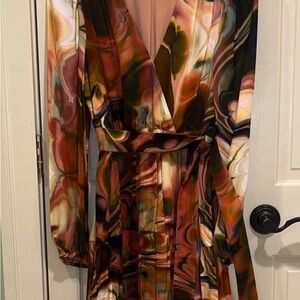 Marie Oliver Vibrant Long Sleeve Dress